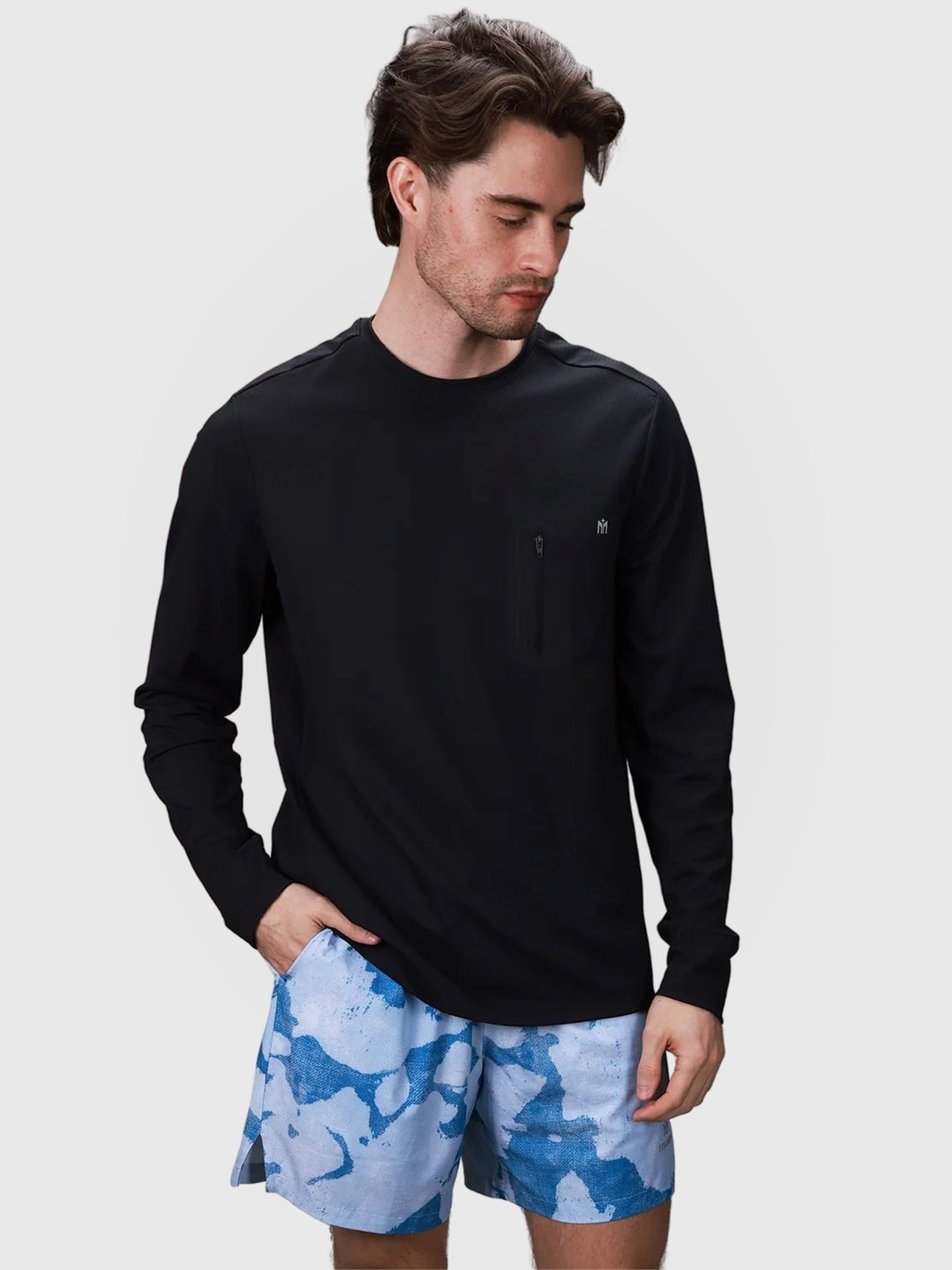 Front view of MUEV Base Line Short in Digital Camo pattern designed for padel and pickleball apparel